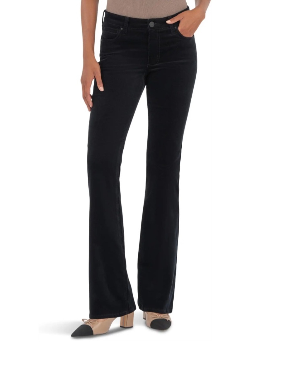 KUT From The Kloth Natalie Bootcut Black Corduroy Pants Women’s 16P Stretch